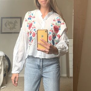 Stitched detail Zara top!